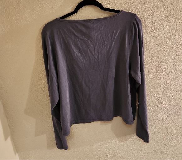 SKIMS Long Sleeve Scoop Neck Crop Top T-shirt Size 4X EUC - Picture 2 of 4